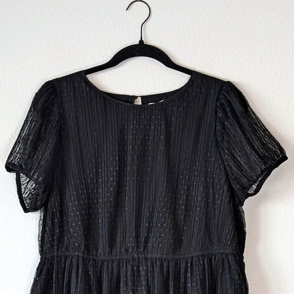 NWT J. CREW Pleated Flock-Dot Puff-Sleeve Dress SZ 8 - Picture 10 of 15